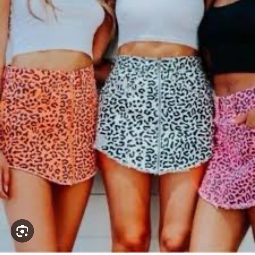 Carmar Los Angeles Beatrice CORAL Leopard Print Mini Skirt